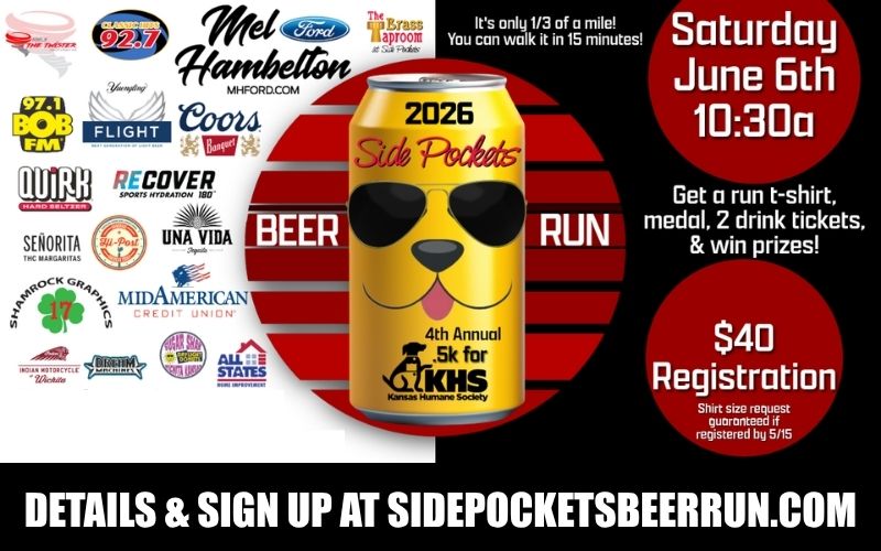 Side Pockets .5k Beer Run for KS Humane Society • June 6, 2026